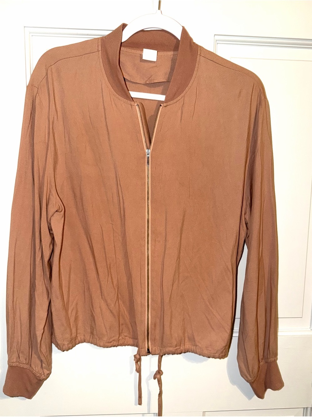 Melrose and Market Tan Lightweight Bomber Jacket